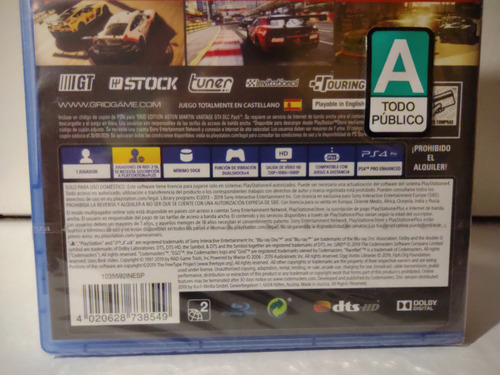 Grid Day One Edition Ps4 Nuevo Fisico