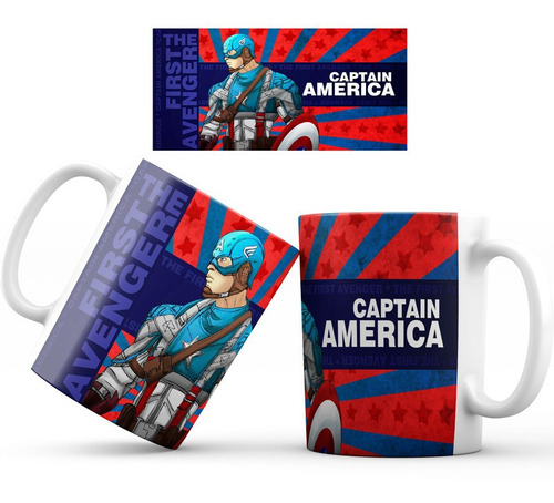 Mug Taza Capitan América Superheroe Marvel