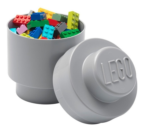 Lego Bloque Apilable Original Contenedor Redondo Stone Gray