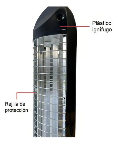 Estufa Eléctrica Vertical Cuarzo 2 Potencias Negro