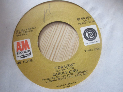 Mundo 45 Vinilo Carole King Corazon