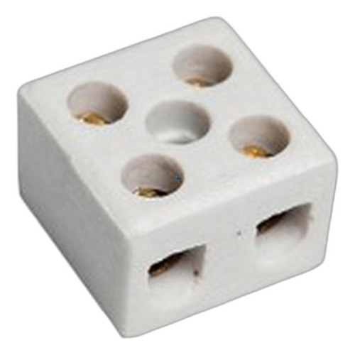 Conector Porcelana Foxlux 2 Polos 16mm  - Kit C/10 Peca 