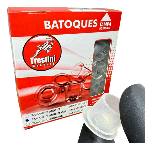 Batoque Trestini Para Tatuagem Com Base Tamanho M C/500