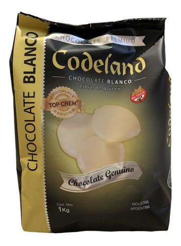 Chocolate Cobertura Top Crem Blanco Codeland X 1 Kg Sin Tacc