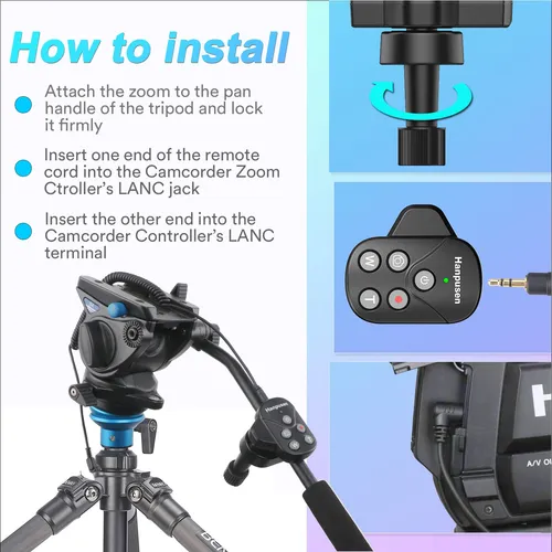Control Remoto De Videocámara Controlador De Zoom Compatib.
