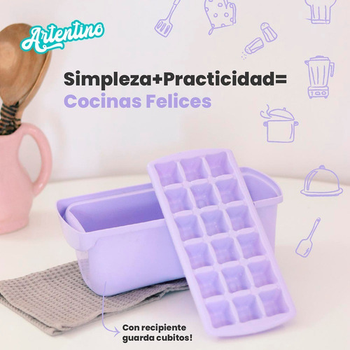 Imagen 3 de 6 de Set 4 Cubetera Hielera Freezer Frío Con Contenedor De Hielo