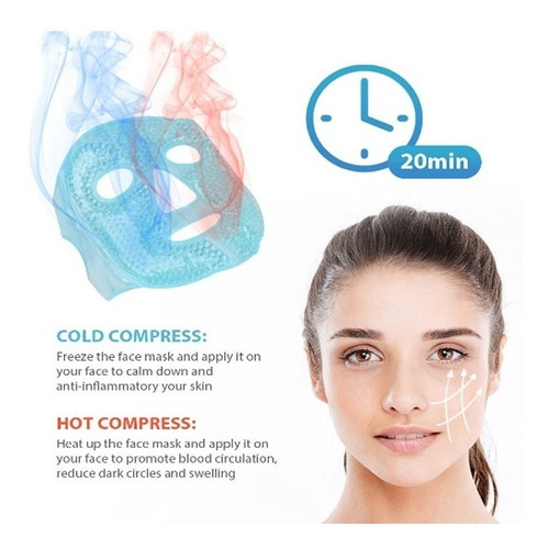 Imagen 3 de 10 de Máscara Facial Gel Frío Calor Terapia Poros Hinchazón Estrés