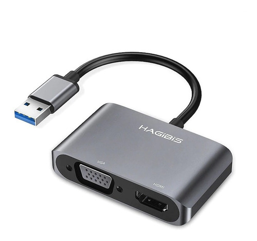Tarjeta De Video Usb 3.0 Hdmi + Vga 1080p 2 En 1 | Hagibis