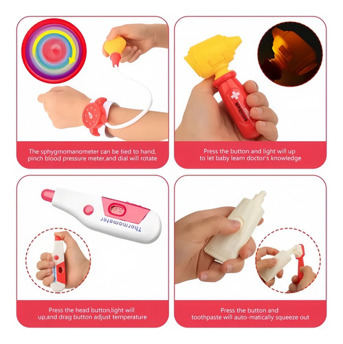 Juego De Juguetes Médicos De Rol Para Niños Con Luces, 52 Pi