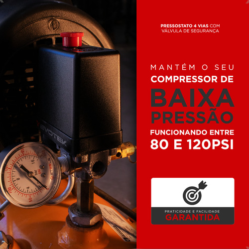 Pressostato Automático 80-120 Libras Compressor Schulz Tekna
