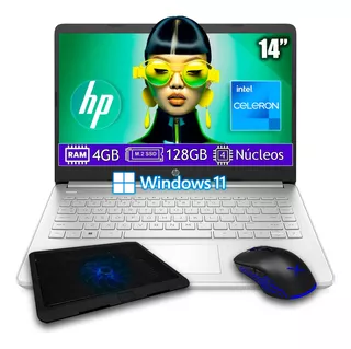 Laptop Hp 14 Intel Celeron N4120 128gb Ssd 4gb Ram 4 Nucleos