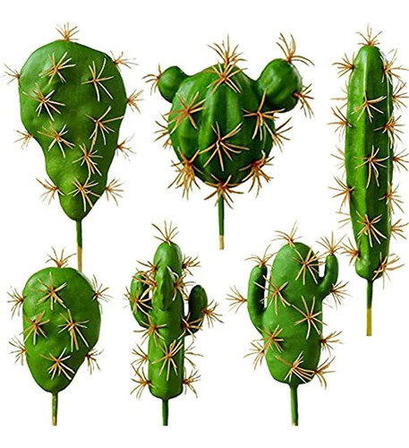 Hinyoco 6 Piezas Cactus Artificial Faux Cactus Plant Arreglo