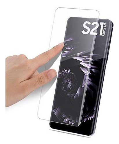 Vidrio Templado Curvo Samsung S21 Plus Sistema Uv Pega Todo