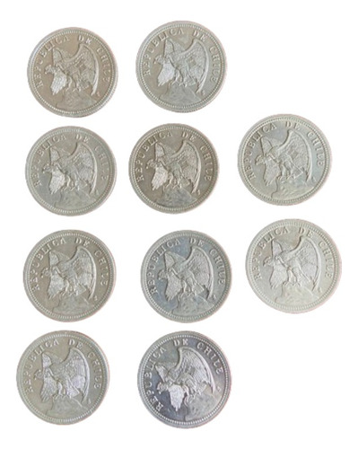 10 Monedas De 1 Peso 1933 Lote 3