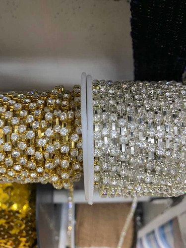 Strass X Metro. Con Base  De Metal Dor/plat . Swarovki.