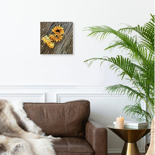 3drose Dpp__1 Girasol Twigs Wall Clock, 10 Por 10 Pulgadas