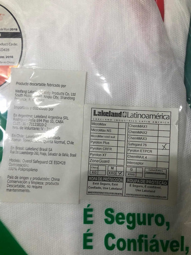 Mameluco Overol Lakeland Safegard 76