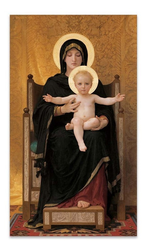 Cuadro Canvas La Virgen Y El Niño Bouguereau 46x80 M Y C