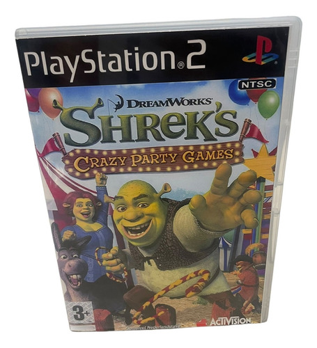 Shreks Crazy Party Games Play 2 Com Capa E Pôster Ps2