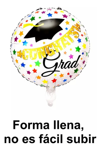 50 Globos Graduacion 18 PuLG. Fiesta Decoracion En Español Color Negro