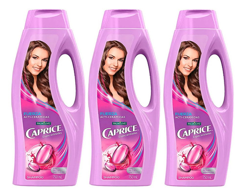  3 Shampoo Caprice Especialidades Fuerza Acti-ceramida 750ml
