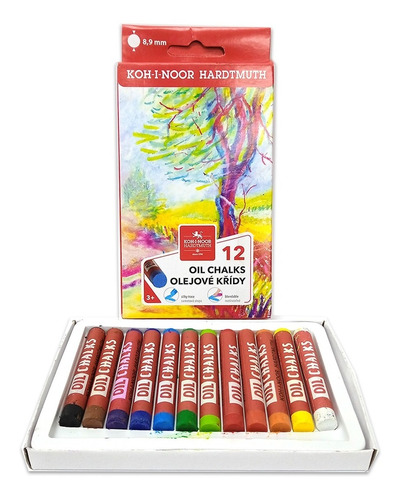 Pasteles Al Oleo Koh I Noor 8312 Oil Chalks X12 Colores