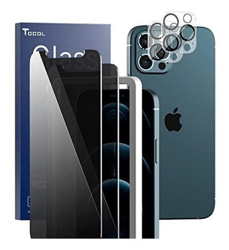 Tocol 2+2 Pack Compatible Con iPhone 12 Pro Max, No Kf46j