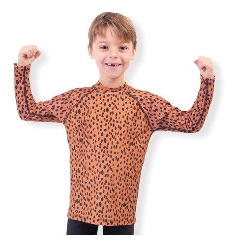 Remera Uv Upf50+ Mangas Largas Niños Niñas Negra Chita
