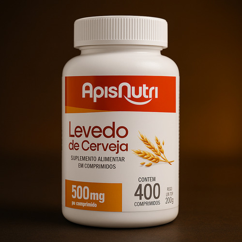 Kit 5 X Levedo De Cerveja 500mg 400 Comprimidos Apisnutri