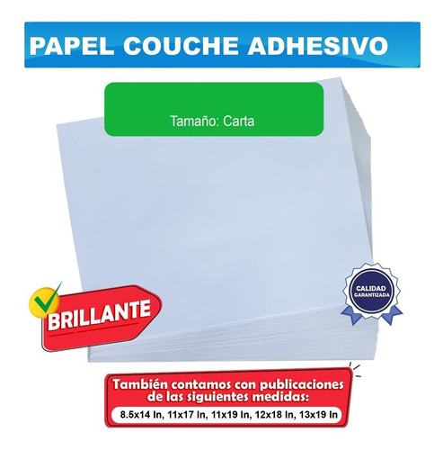 Imagen 1 de 1 de 100 Hojas Carta Papel Autoadhesivo Adherible Para Etiquetas