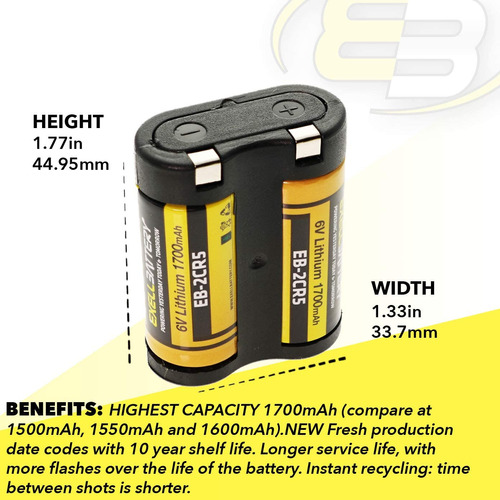 2cr5 245 6v Photo Lithium Battery Replaces 2cr5 Dl245 El2cr5