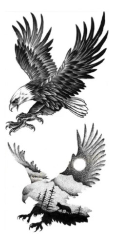 Tatuagem Temporária Águia Liberdade Mensagem