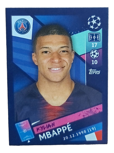 Figurita Kylian Mbappe Album Champions League 2018-2019