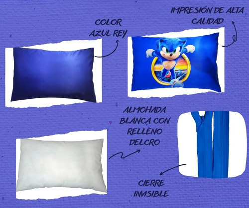 Cojín/almohada/sonic 55x35 Cm Liso