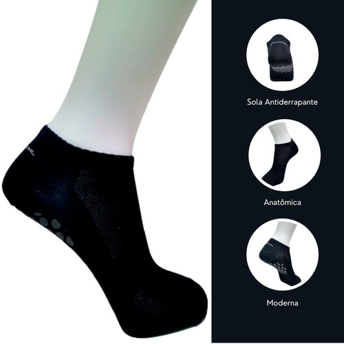 Imagem 5 de 7 de Meias Antiderrapante Masculina Adulto Hidro Aderente Pilates