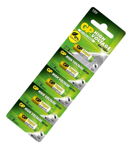 Pack 5 Pilas Gp 27a Lr27 Alcalina Blister / Tecnocenter