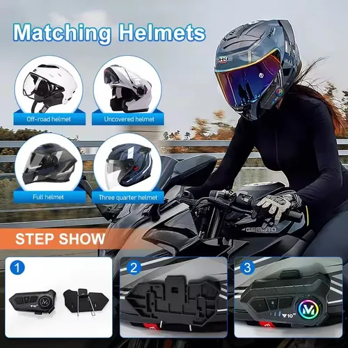 Y102x Casco De Motocicleta Intercomunicador Inalámbrico Mmg