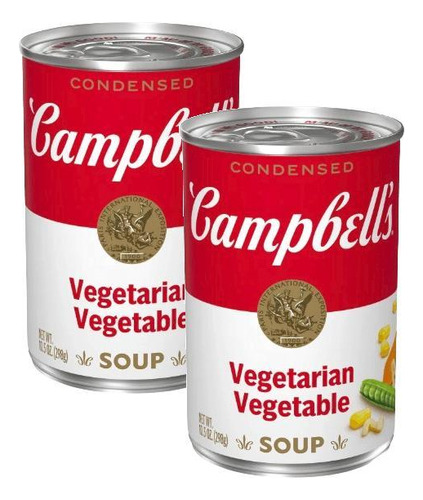 2 Sopa Concentrada Vegetais Vegetariana Campbell's Lata 298g
