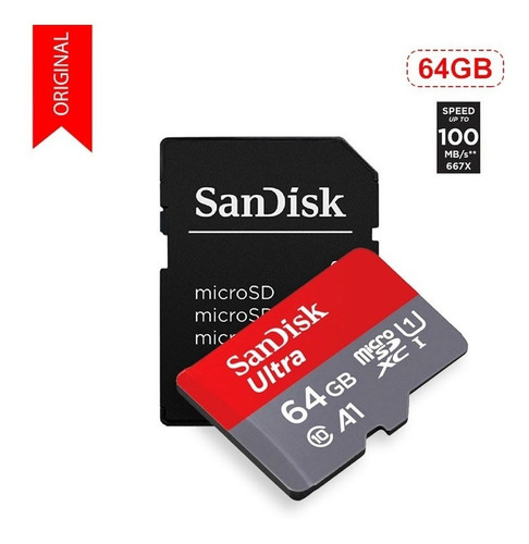 Tarjeta Microsd Sandisk Ultra - 64gb Ultra A1 Clase 10 Nueva