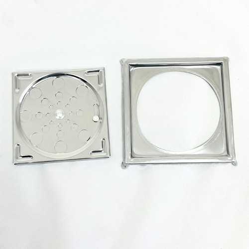 Ralo 10x10 Inox Polido Abre Fecha Quadrado Com Aro
