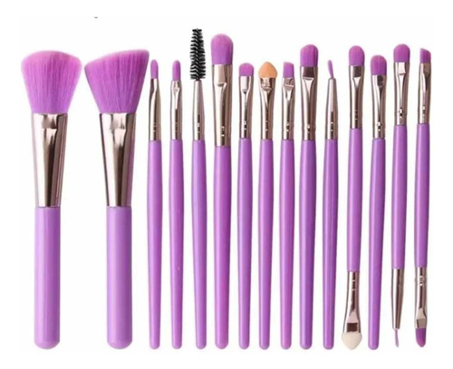 Set 15 Pinceles Brochas De Maquillaje 