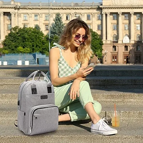 Mochila Para Portátil De 15.6 Con Estilo Para Mujer-gris