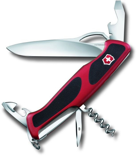 Cortaplumas Victorinox Mod.rangergrip 11 Usos Suiza 22045 Color Rojo Y Negro