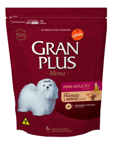 Ração Gran Plus Cães Ad Mini Pequenos Frango E Arroz (3kg) F