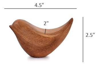 Juego De Estatuas De Pájaros De Madera De Acacia Decorativas