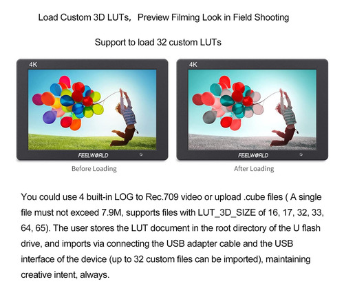 Cámara Feelworld T7 Más 7 Pulgadas 3d Lut 4k Hdmi Campo Full