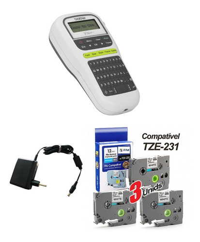 Rotulador Pt-h110 + 3 Fita Compativel Tze-231 + Fonte  