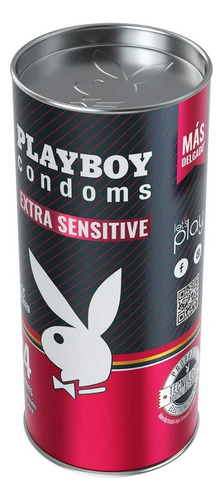 Tubo Con 24 Condones Lubricados Playboy Extra Sensitive