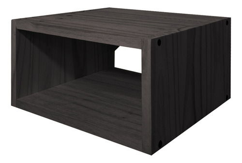 Mesa De Luz Flotante Rectangular 30x30 Colgante Moderno Sajo Acabado Mate Color Negro