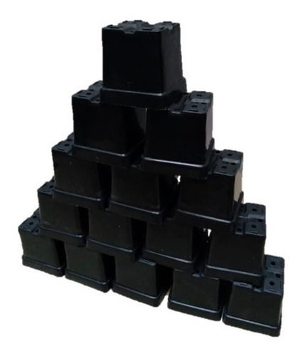 Matera Plástica Negra P5 Cuadrada X 200 Unidades Suculentas